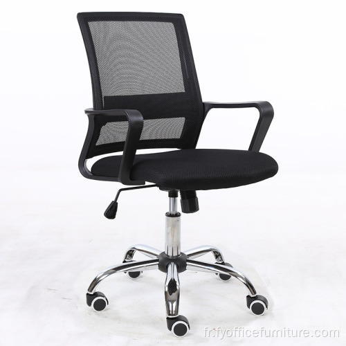 Chaise de travail de bureau en maille de tissu moderne noir prix de gros